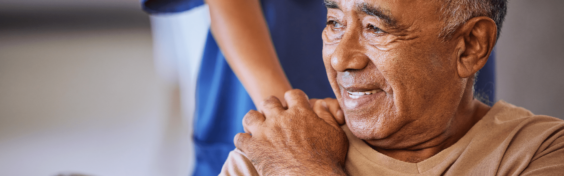 Nurse taking care of patient in long term care